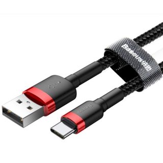 Baseus Cafule USB-C Cable 3A 1m / Red/Black (CATKLF-B91)