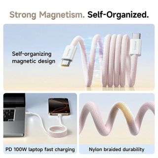 Baseus Dynamic 4 Pro Series Data Cable USB-C - USB-C 100W 1m / Baby Pink (P10385200411-00)