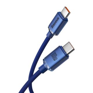 Baseus CAJY000703 Crystal Shine Series Data Cable USB-C - USB-C 100W 2m / Blue (CAJY000703)