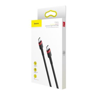 Baseus Cafule Flash Charging Data Cable USB-C - USB-C 60W 2m / red/black (CATKLF-H91)