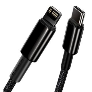 Baseus CATLWJ-A01 Tungsten Gold Fast Charge Cable USB-C to Lightning 20W 2m / Black (CATLWJ-A01)