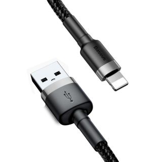 Baseus Cafule USB Lightning Charging Cable 2.4A 0.5m / gray/black (CALKLF-AG1)