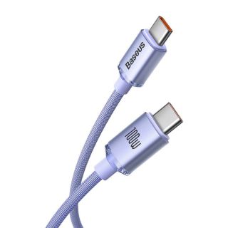 Baseus CAJY000605 Crystal Shine Series Data Cable USB-C - USB-C 100W 1,2m / Purple (CAJY000605)