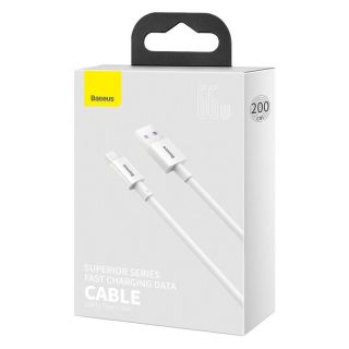 Baseus Superior Series Fast Charging Data Cable USB-A - USB-C 66W 2m / white (CATYS-A02)