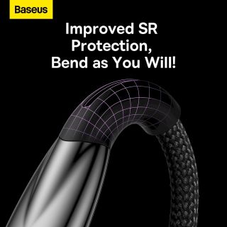 Baseus Glimmer Series Fast Charging Data Cable USB-A - USB-C 100W 1m / Black (CADH000401)