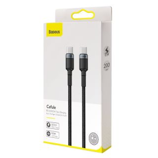 Baseus Cafule Flash Charging Data Cable USB-C - USB-C 100W 2m / Gray/Black (CATKLF-ALG1)