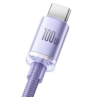 Baseus CAJY000505 Crystal Shine Series Data Cable USB to USB-C 100W 2m / Purple (CAJY000505)