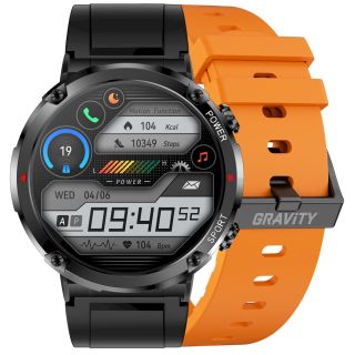 Gravity GT21-2 Smartwatch with Orange Silicone Strap (GT21-2)