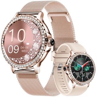 VELTORI Smartwatch VT320-1 with Gold Bracelet + Pink Silicone Strap / gold (VT320-1)