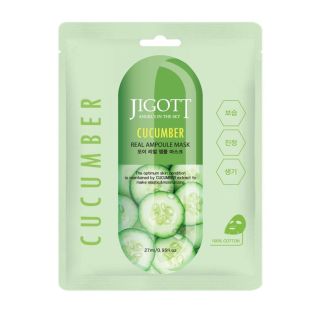 Jigott Cucumber Real Ampoule Mask 27ml (8809541280146)