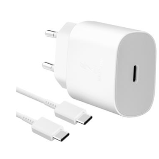 Samsung EP-TA800EWE + EP-DA905BWE Travel Charger 25W with USB-C to USB-C Data Cable white (8596311153259)