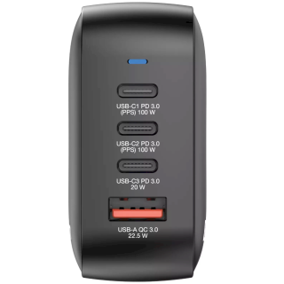 Verbatim Universal Mini GaN Wall Charger 100W 4-Port / 1x USB-A / 3x USB-C / UK+EU (32231)