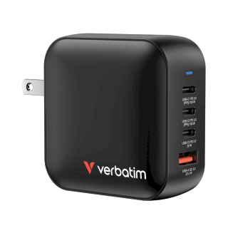 Verbatim Universal Mini GaN Wall Charger 100W 4-Port / 1x USB-A / 3x USB-C / UK+EU (32231)