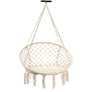 RoGer Stārķa nest chair swing with backrest 80cm Beige (5903039711990)