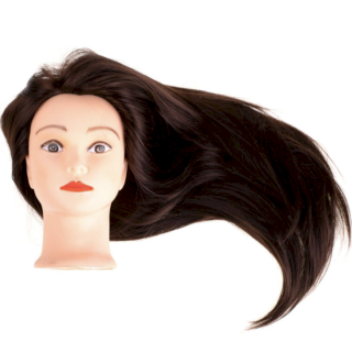 RoGer Hairdressing training head natural hair brown (5903039760752)