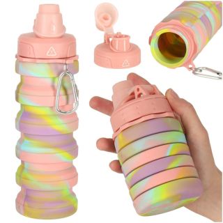 RoGer Foldable Silicone Water Bottle 500ml Rainbow (5903039767409)