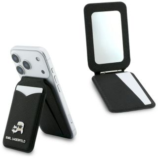 Karl Lagerfeld MagSafe Mirror Cardslot Wallet Black (KLWMSMPGKCHPK)