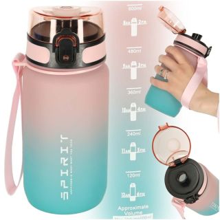 RoGer Sport Water Bottle 600ml Pink‑Blue (5903039767362)
