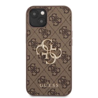 Guess PU 4G Metal Logo Case for iPhone 13 / Brown (GUHCP13M4GMGBR)
