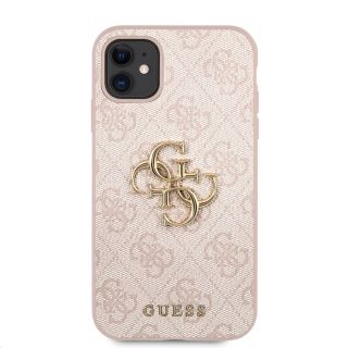 Guess PU 4G Metal Logo Case for iPhone 11 / Pink (GUHCN614GMGPI)