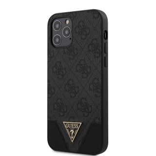 Guess PU 4G Triangle Case for iPhone 12/12 Pro 6.1 / Grey (GUHCP12MPU4GHBK)