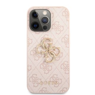 Guess PU 4G Metal Logo Case for iPhone 13 Pro / Pink (GUHCP13L4GMGPI)