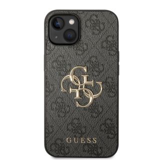 Guess PU 4G Metal Logo Case for iPhone 14 Plus / Grey (GUHCP14M4GMGGR)