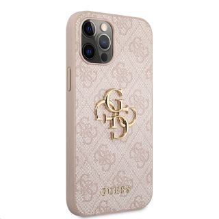 Guess PU 4G Metal Logo Case for iPhone 12/12 Pro / Pink (GUHCP12M4GMGPI)