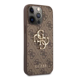 Guess PU 4G Metal Logo Case for iPhone 13 Pro Max / Brown (GUHCP13X4GMGBR)