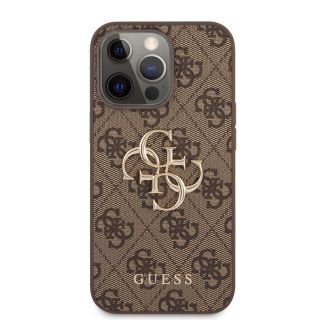 Guess PU 4G Metal Logo Case for iPhone 13 Pro / Brown (GUHCP13L4GMGBR)