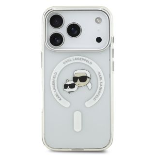 Karl Lagerfeld IML K&CH Heads Metal Frame MagSafe Case for iPhone 17 Pro / Transparent (KLHMP17LHLSKCH)