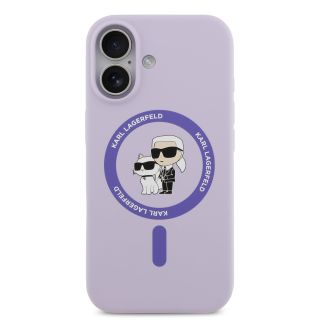 Karl Lagerfeld Liquid Silicone Karl and Choupette MagSafe Case for iPhone 17 / purple (KLHMP17SSCMKCRHU)