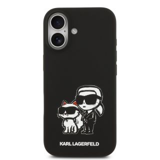Karl Lagerfeld Liquid Silicone K&CH Sketch MagSafe Case for iPhone 17 / Black (KLHMP17SSKCGRGOK)