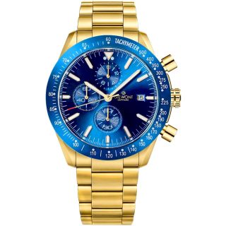 Giewont Chronograph Sapphire Men's Watch / gold-blue (GW8720-B6)