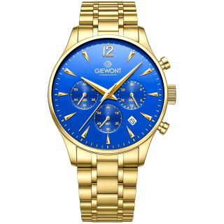 Giewont Men’s Chronograph Sapphire Watch / gold/blue (GW6310-B5)