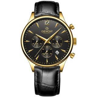 Giewont Chronograph Sapphire Men’s Watch / black-gold (GW6310-A4)