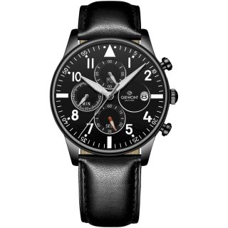 Giewont Men's Chronograph Sapphire Watch GW5630-A1 / black (GW5630-A1)