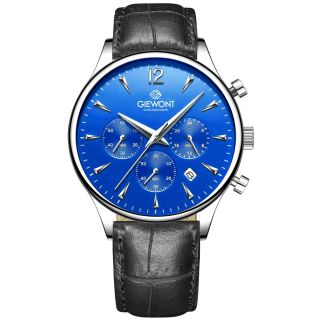 Giewont Men’s Chronograph Sapphire Watch GW6310-A3 / black-blue (GW6310-A3)