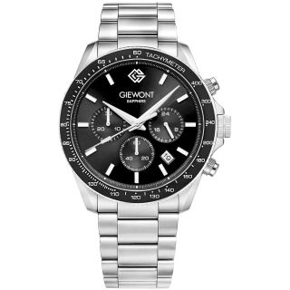 Giewont Men's Chronograph Sapphire Watch GW3520-B2 / silver black (GW3520-B2)