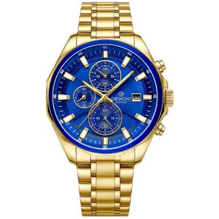 Giewont Chronograph Sapphire Men's Watch GW7290-B6 / gold blue (GW7290-B6)