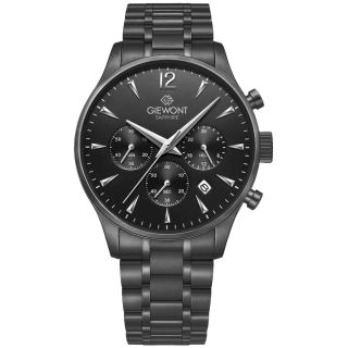 Giewont Men's Chronograph Sapphire Watch GW6310-B1 / black (GW6310-B1)
