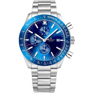 Giewont Chronograph Sapphire Men's Watch GW8720-B3 / silver-blue (GW8720-B3)