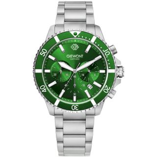 Giewont Chronograph Sapphire Men’s Watch / silver-green (GW3970-B8)