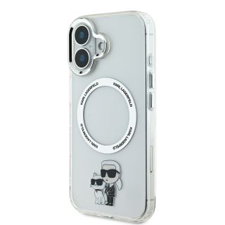 Karl Lagerfeld IML Karl and Choupette MagSafe Case for iPhone 16 / transparent (KLHMP16SHNKCIT)