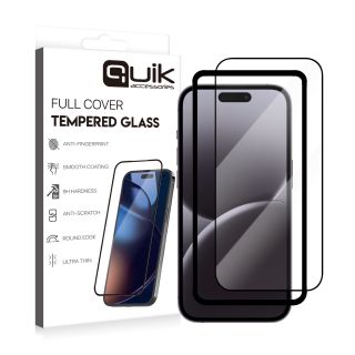 Quik Accessories Full Cover Tempered Glass for Apple iPhone 16 Pro Max (QK-TG-IPH-16-PRM)