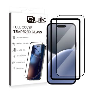 Quik Accessories Full Cover Tempered Glass for Apple iPhone 16 Plus (QK-TG-IPH-16-PL)