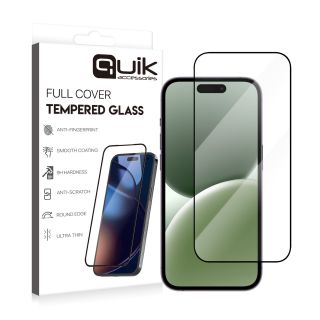 Quik Accessories Full Cover Tempered Glass for Apple iPhone 16 Pro (QK-TG-IPH-16-PR)