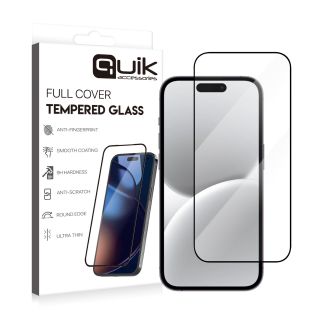 Quik Accessories Full Cover Tempered Glass for Apple iPhone 16 (QK-TG-IPH-16)