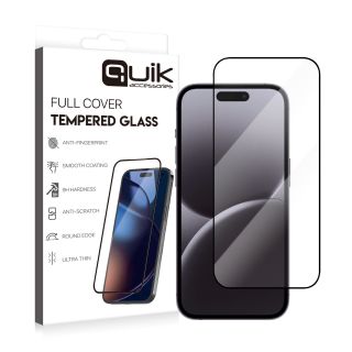 Quik Accessories Full Cover Tempered Glass for Apple iPhone 16 Pro Max (QK-TG-IPH-16-PRM)