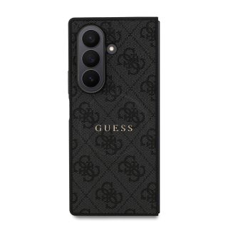 Guess PU Leather 4G Colored Ring Magnetic Case for Samsung Galaxy Z Fold 7 / Black (GUHMZFD7P4MSEGCK)
